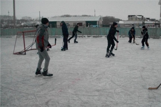 Товарищеский матч по хоккею с шайбой между  командами студентов и и школьников