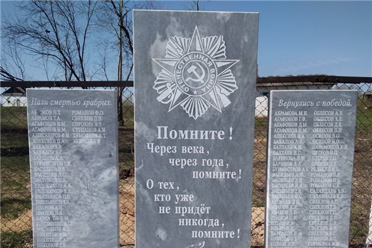В деревне Новое Янашево установлен памятник ветеранам Великой Отечественной войны 1941-1945 годов