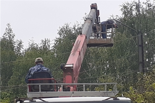Замена ламп уличного освещения по улице Садовая