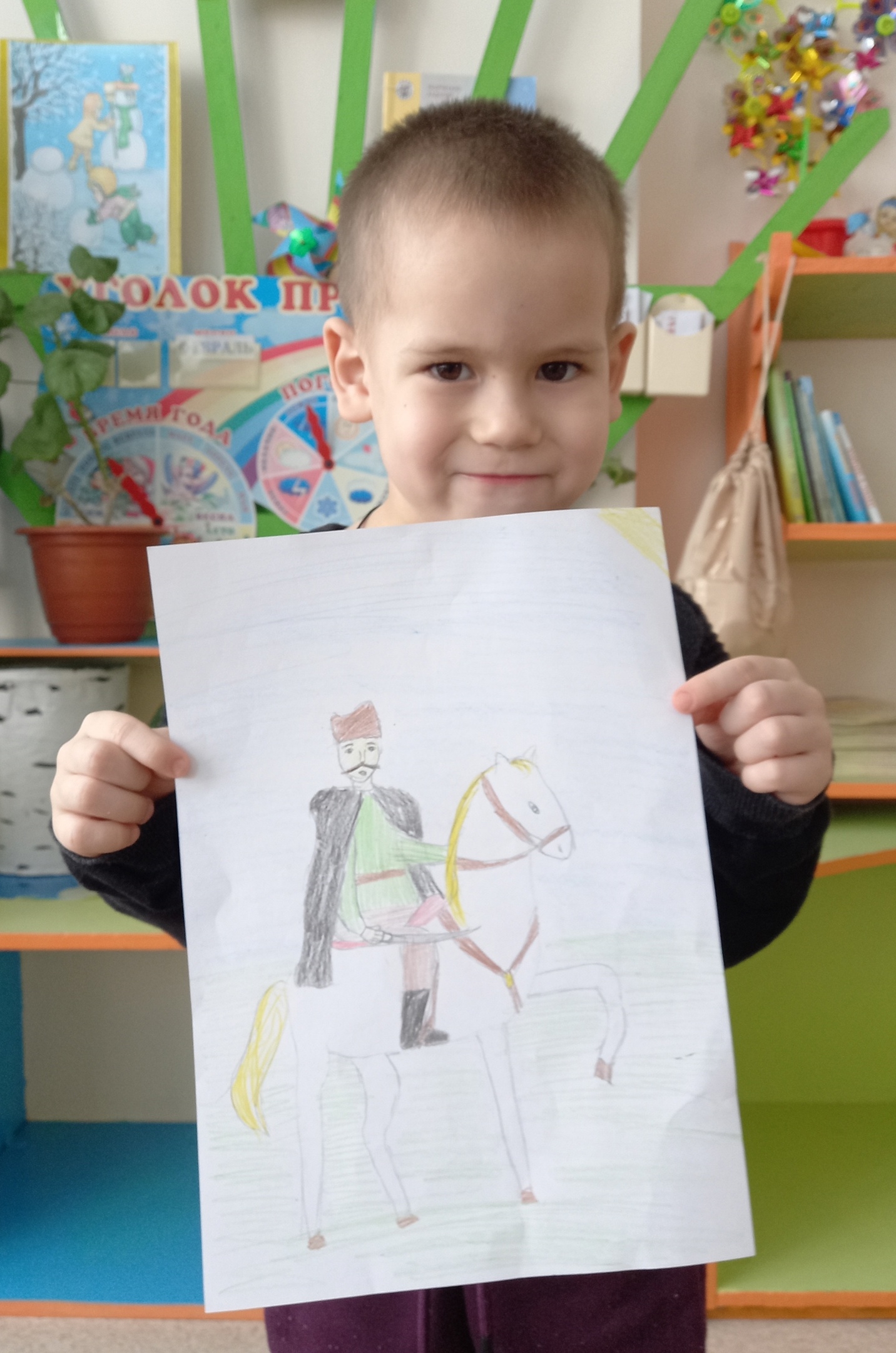 Рисуем Чапаева с малышом и мамой